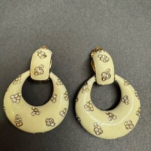 Vintage Ciner Enamel Clip On Earrings